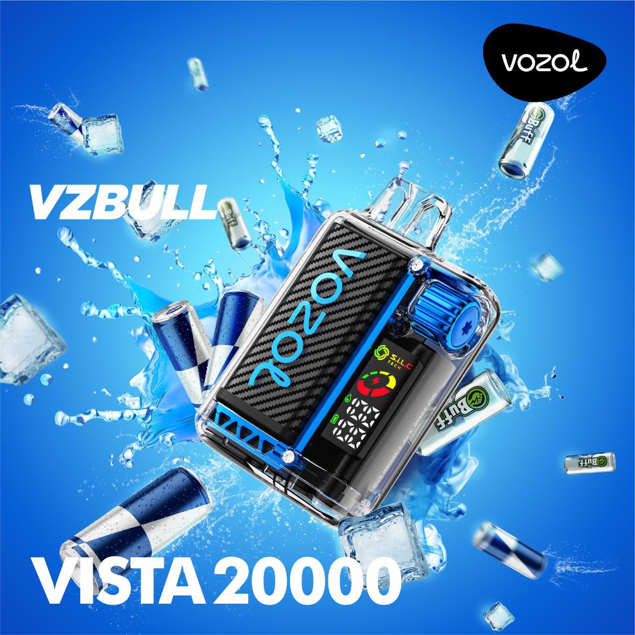 Vozol Vista 20K Puffs Vzbull Crystal Disposable Vape (24ml, 5% Nicotine, Rechargeable Type‑C)