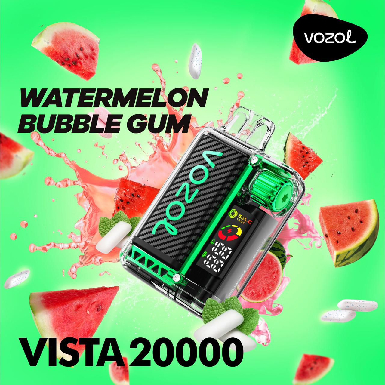 Vozol Vista 20K Watermelon Bubblegum Crystal Disposable Vape (24ml, 5% Nicotine)