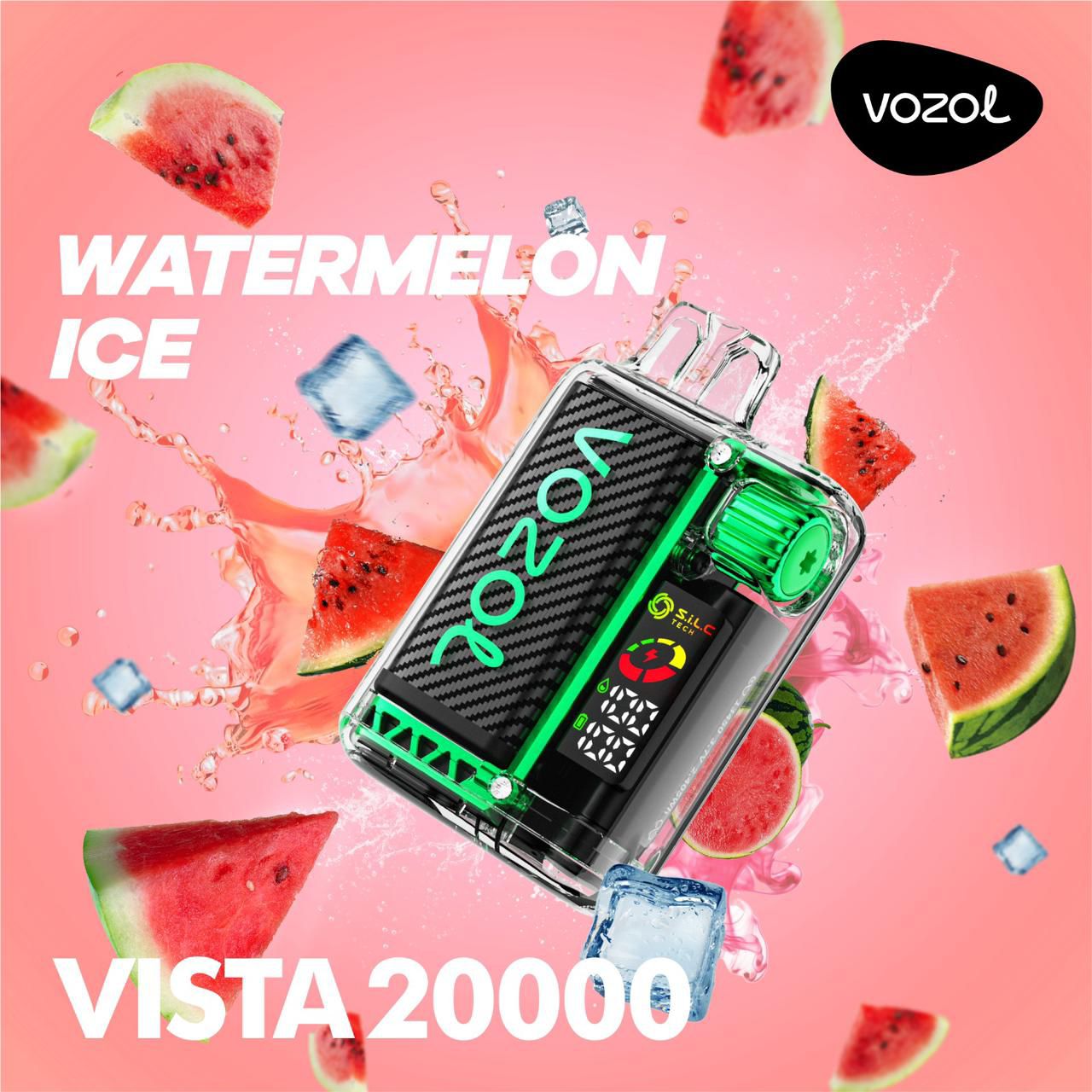 Vozol Vista 20K Puffs Watermelon Ice Crystal Disposable Vape (24ml, 5% Nicotine)