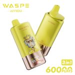 WASPE Triple Flavor 60000 Puffs Disposable Vape (54ml) – Peach Ice / Pineapple Mango Peach / Cranberry Lemon, 650mAh USB‑C, LED Display