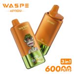 WASPE Triple Flavor 60000 Puffs Disposable Vape (54ml) – Red Bull Ice / Strawberry Mango / Strawberry Watermelon Bubblegum, LED Display, Type‑C Rechargeable