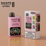 WASPE-Aiviou 25000 Puffs Strawberry Watermelon Ice Disposable Vape | 25ml, Dual Mesh, LED Display, Type-C