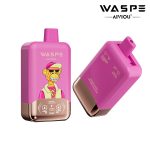WASPE Double Flavor Disposable Vape 40000 Puffs – Cherry Cola Ice & Strawberry Raspberry Candy (36ml, 850mAh, LED Display, Type‑C)