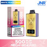 JNR Mega Box Pro 50000 Puffs – White Peach Ice (32ml, 850mAh, Type‑C, Display)