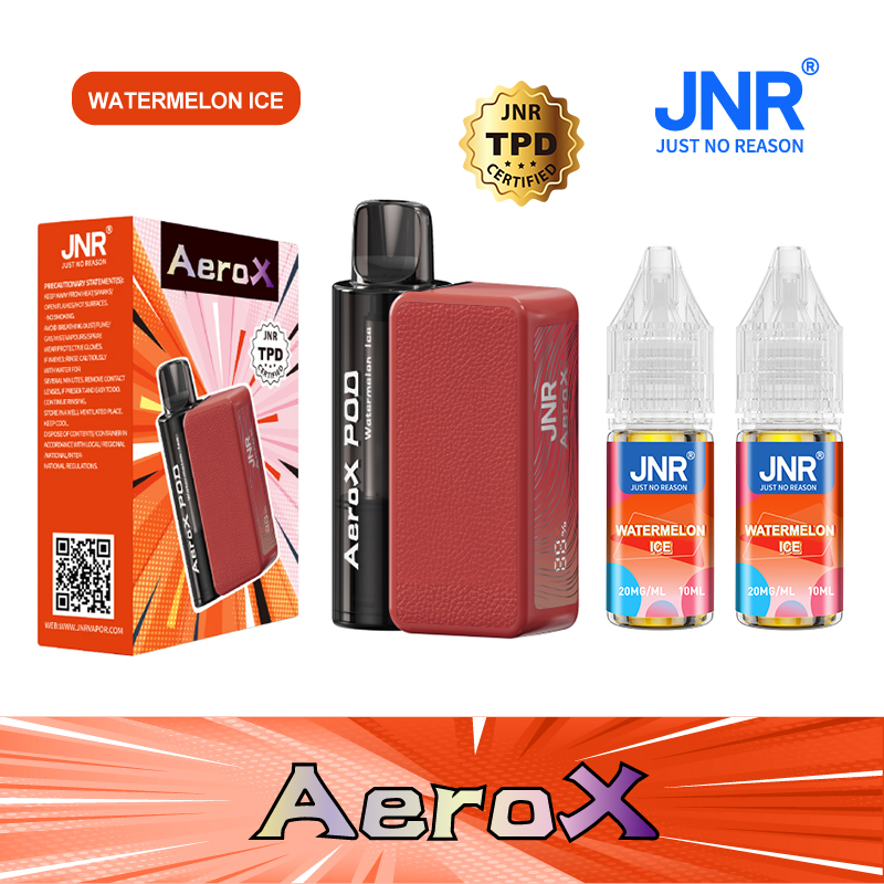 JNR Aero X Watermelon Ice Refillable Pod Vape (Up to 32000 Puffs) – 2% Nicotine, Adjustable Airflow