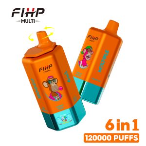 FIHP 6-in-1 Disposable Vape 120000 Puffs (64ml) | Peach Berry, Triple Melon, Grape Ice, Black Dragon Ice, Fizzy Cherry Ice, Gummy Bear
